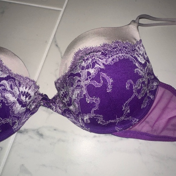Victoria's Secret Purple and Gray Lace Push-Up Bra - Picture 2 of 5
